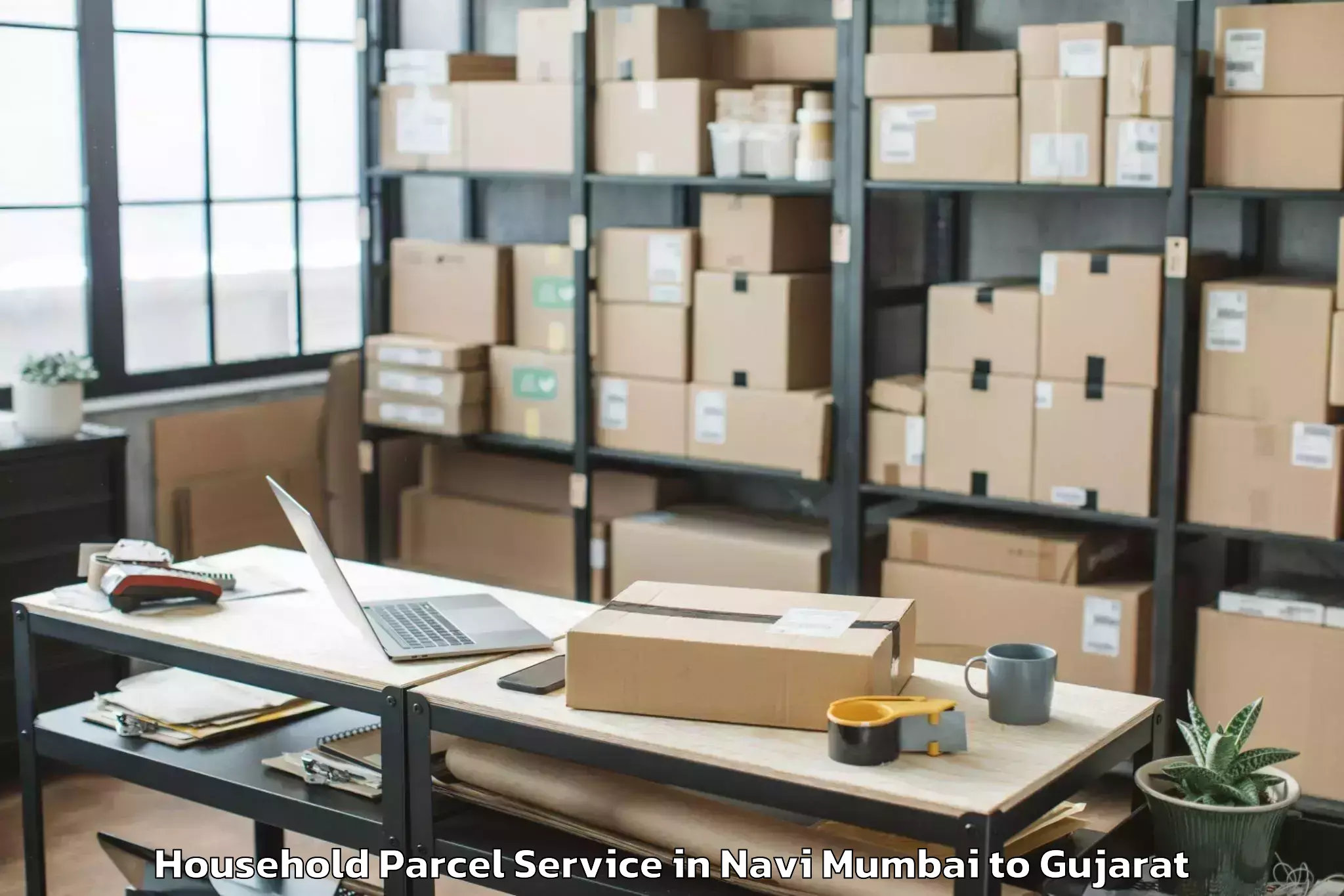 Quality Navi Mumbai to Visavadar Household Parcel